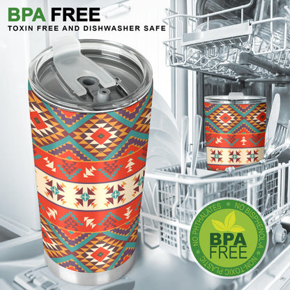 Aztec Red Print Pattern Tumbler