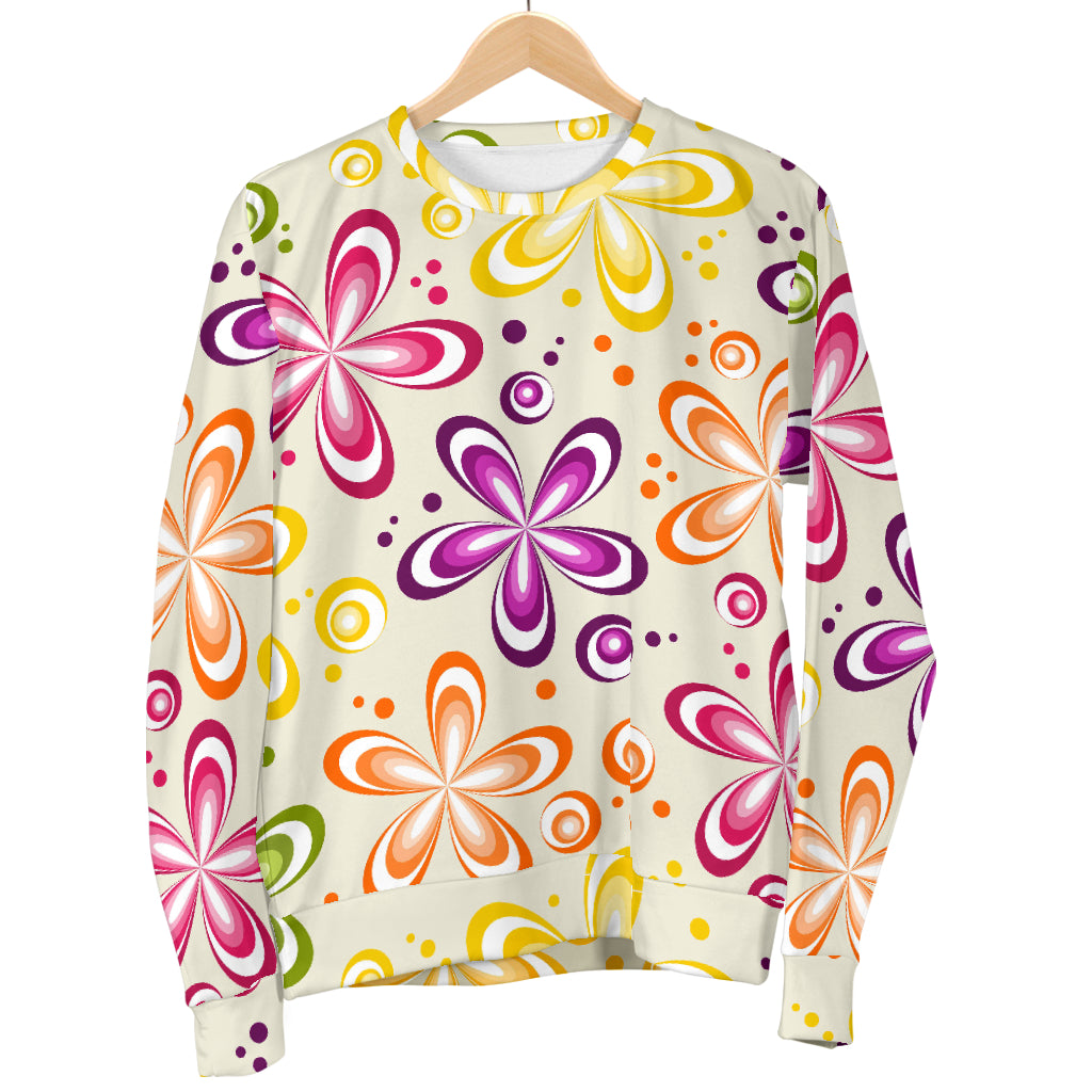 Flower Power Colorful Design Print Men Long Sleeve Sweatshirt