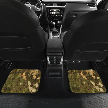 Camo Realistic Tree Texture Print Car Floor Mats Front Back