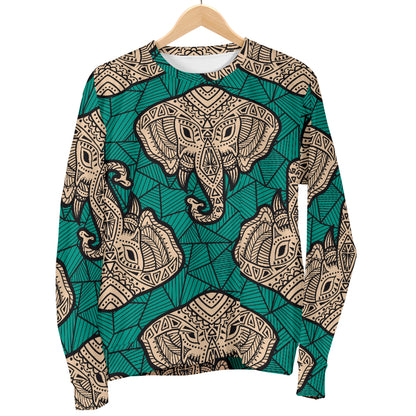 Boho Head Elephant Men Long Sleeve Sweatshirt
