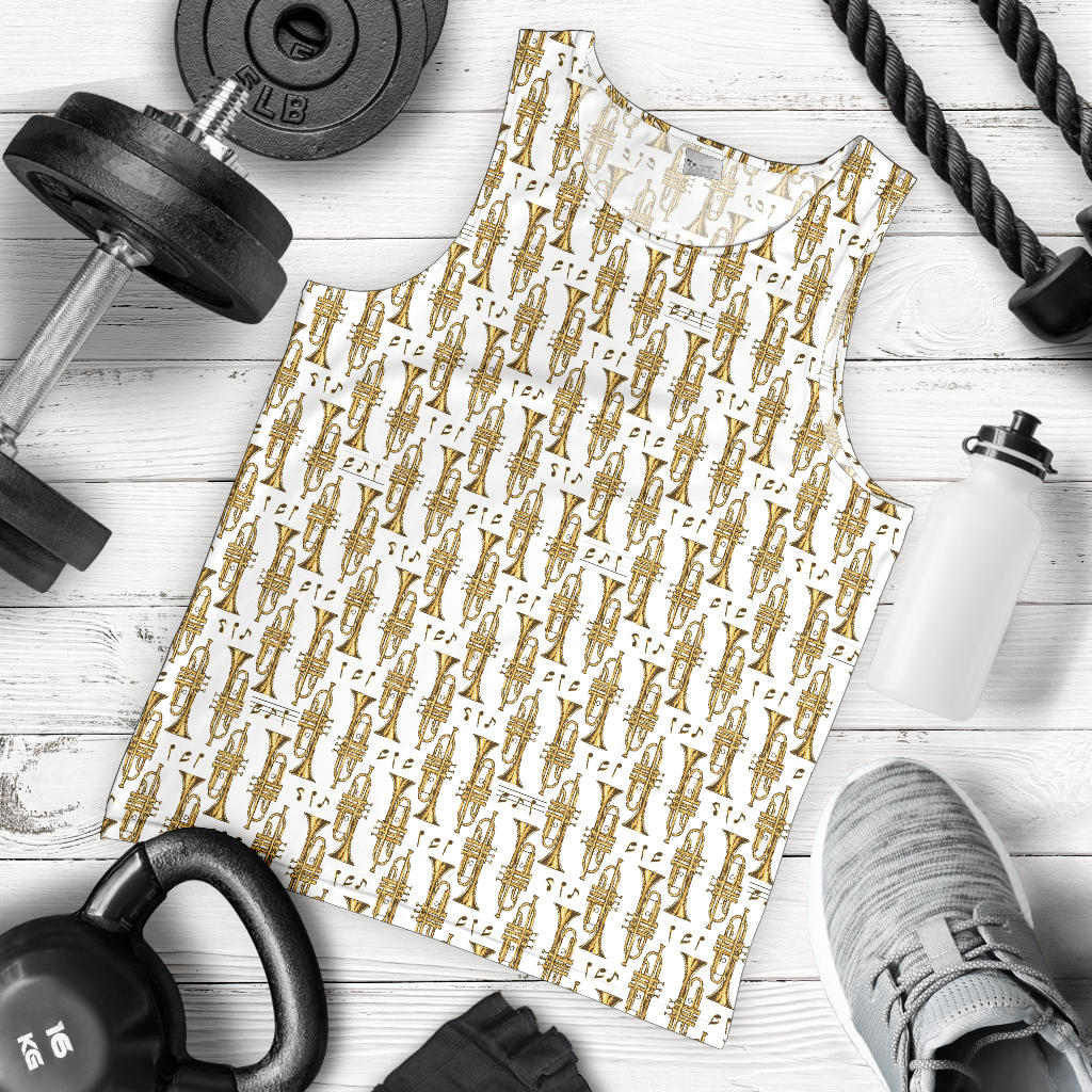 Trumpet with Music Note Print Men Tank Top