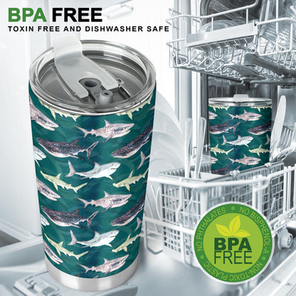 Shark Style Print Tumbler