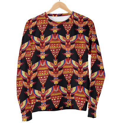 Totem Pole Print Men Long Sleeve Sweatshirt
