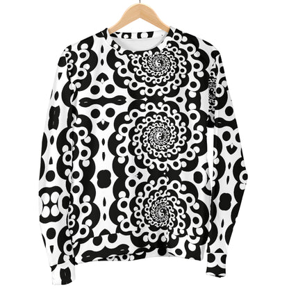 Yin Yang Spiral Design Print Women Long Sleeve Sweatshirt