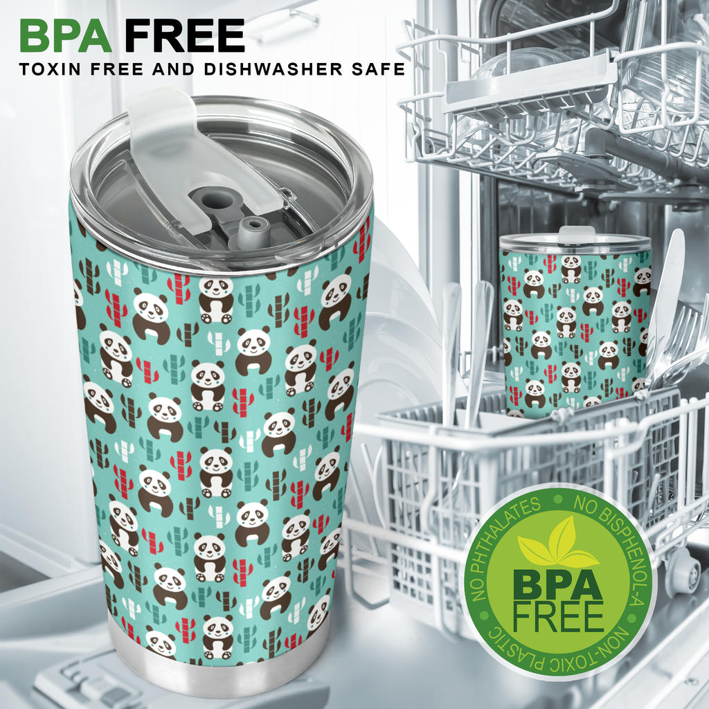 Panda Bear Cute Themed Print Tumbler