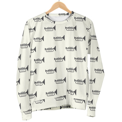 Trumpet Pattern Themed Print Men Long Sleeve Sweatshirt