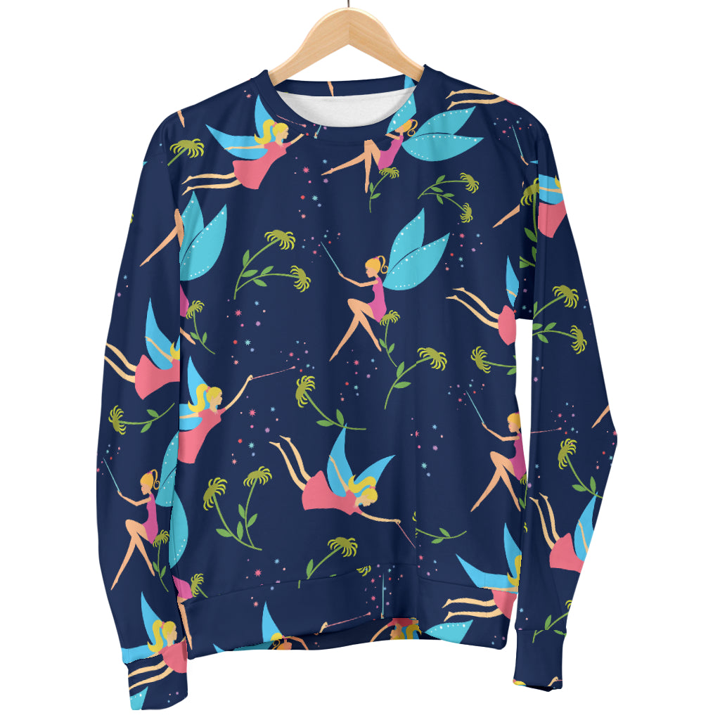 Fairy with flower Print Pattern Men Long Sleeve Sweatshirt