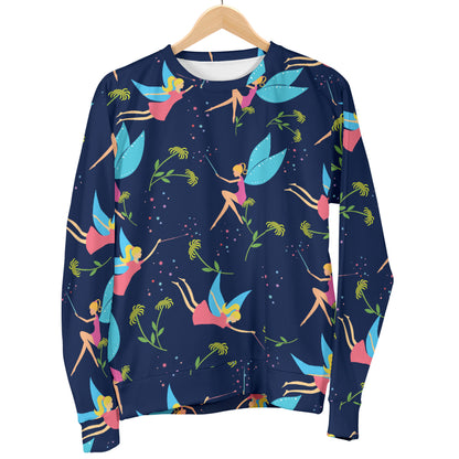 Fairy with flower Print Pattern Men Long Sleeve Sweatshirt