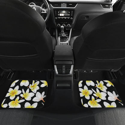 Yellow Plumeria Hawaiian Flowers Car Floor Mats Front Back