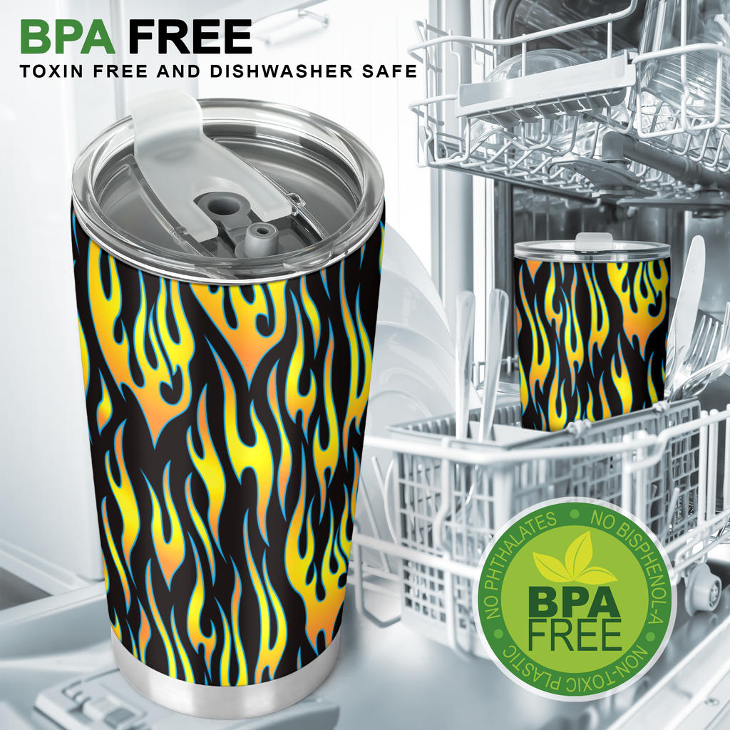 Flame Fire Yellow Pattern Tumbler