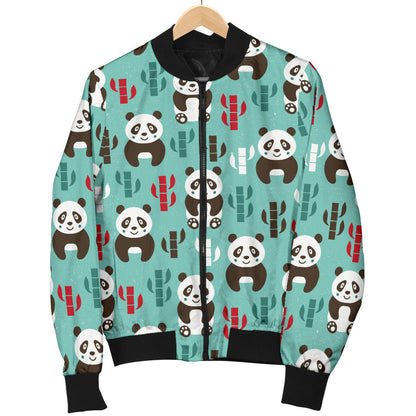 Panda Bear Cute Themed Print Men Bomber Jacket