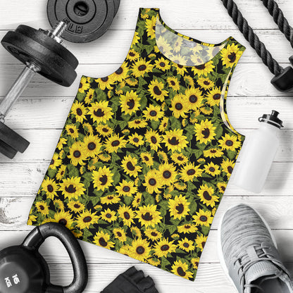 Sunflower Fresh Bright Color Print Men Tank Top