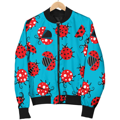 Ladybug Action Print Pattern Men Bomber Jacket