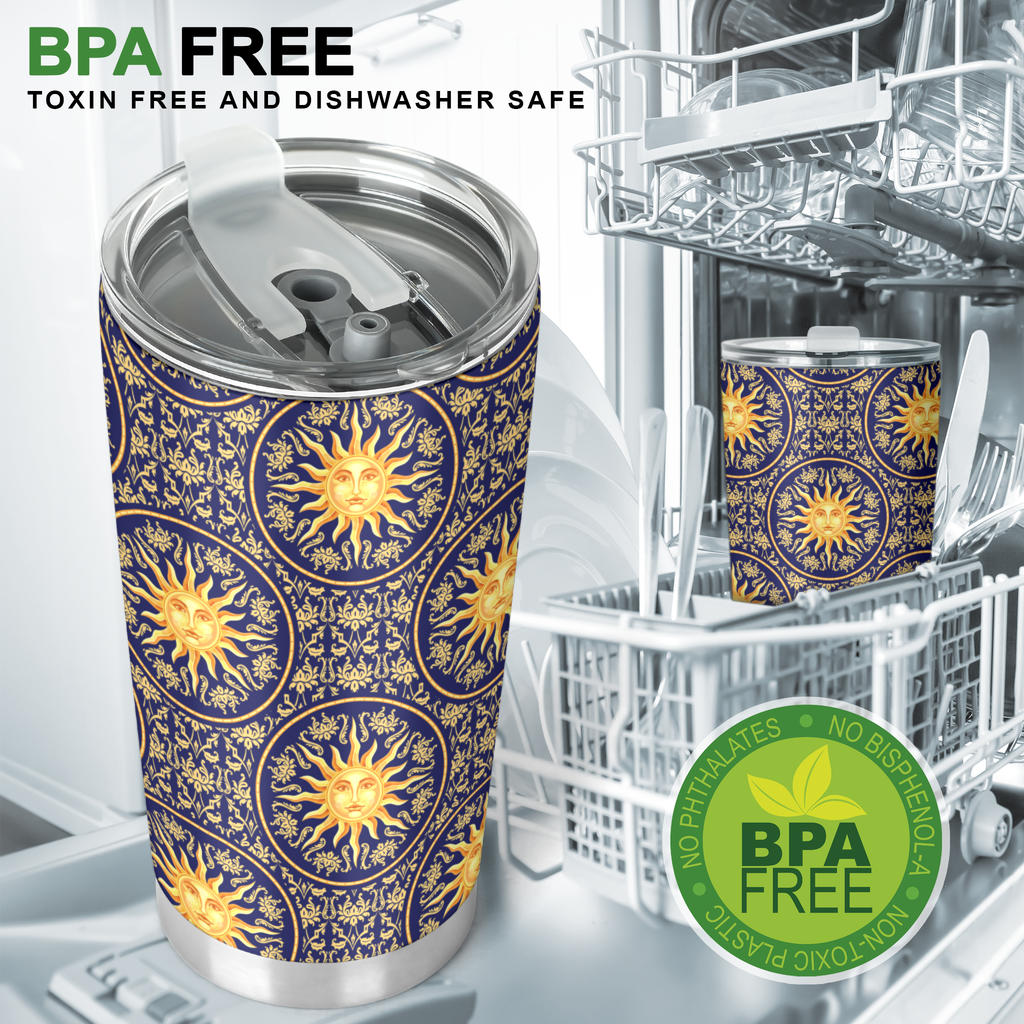 Celestial Gold Sun Face Tumbler
