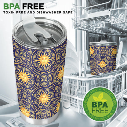 Celestial Gold Sun Face Tumbler
