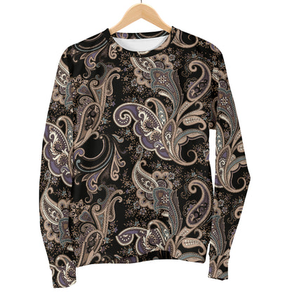Paisley Mandala Design Print Men Long Sleeve Sweatshirt