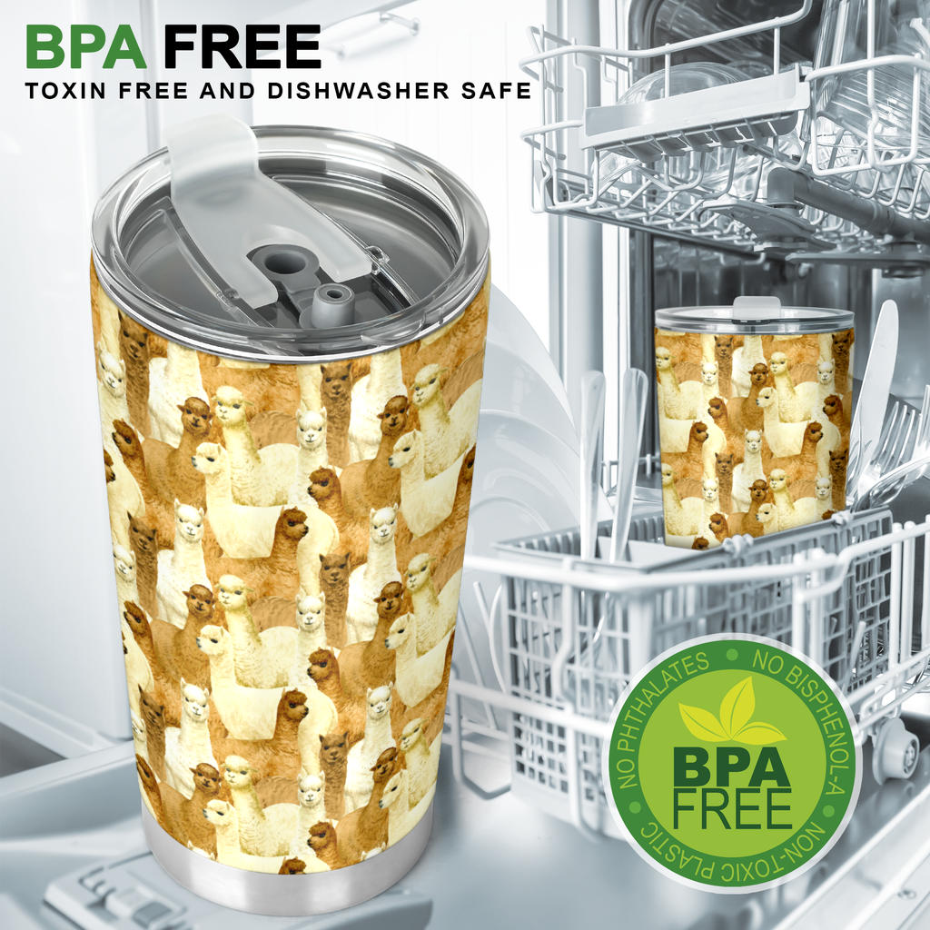 Alpaca Watercolor Design Themed Print Tumbler