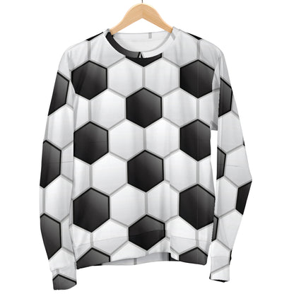 Soccer Ball Texture Print Pattern Women Long Sleeve Sweatshirt
