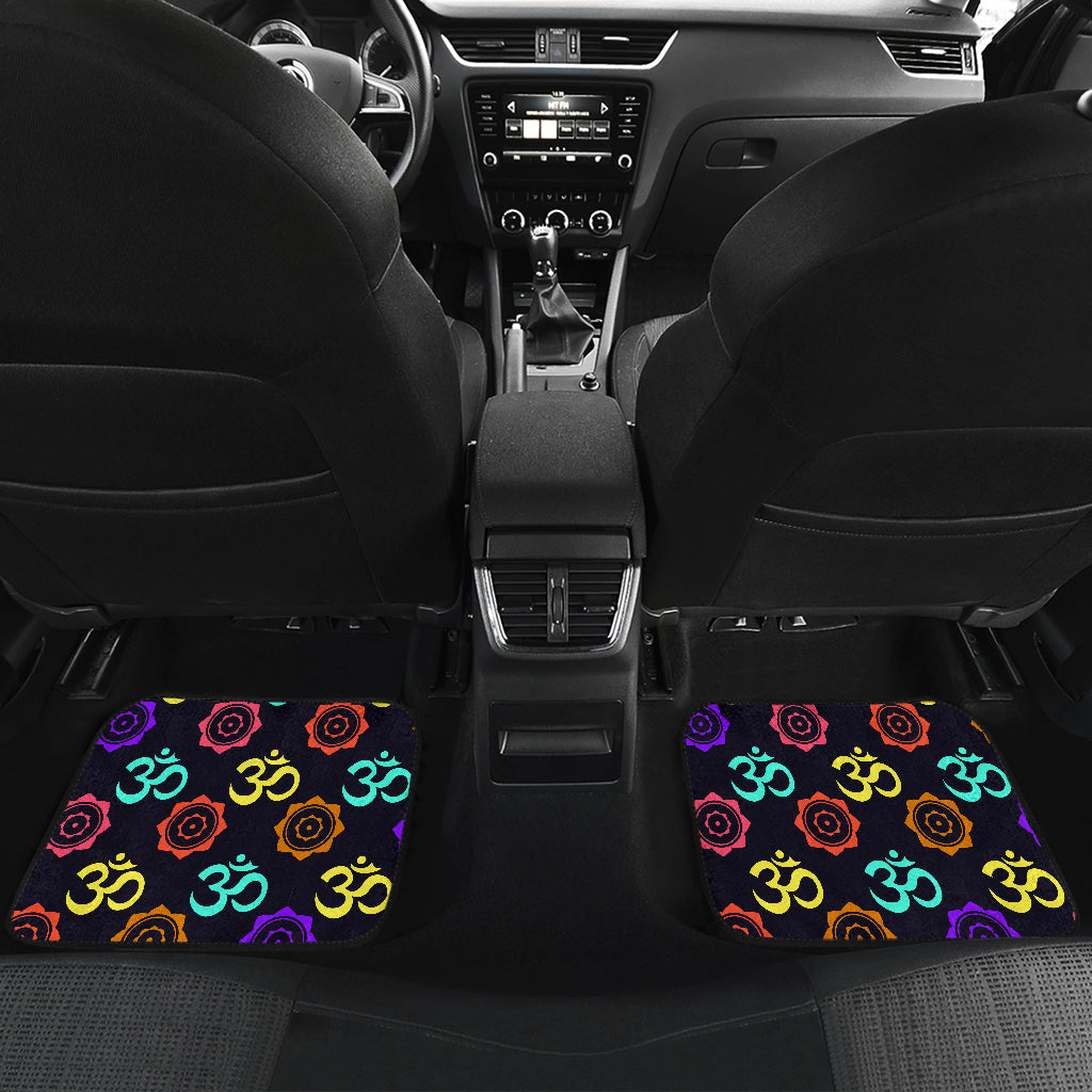 Chakra OM Print Pattern Car Floor Mats Front Back