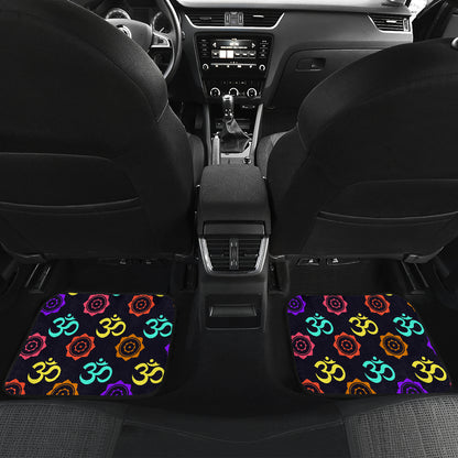 Chakra OM Print Pattern Car Floor Mats Front Back