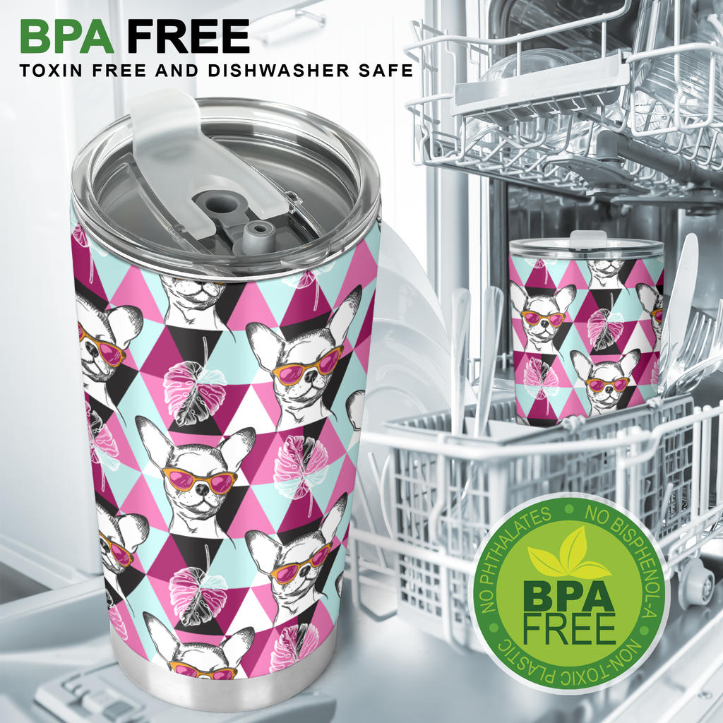 Chihuahua Cute Triangle Pattern Tumbler