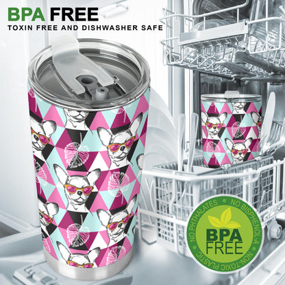 Chihuahua Cute Triangle Pattern Tumbler