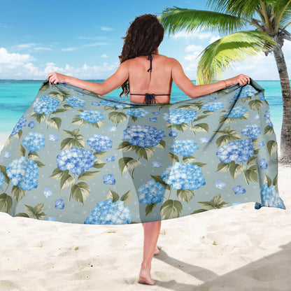 Hydrangea Pattern Print Design 01 Sarong Pareo Wrap