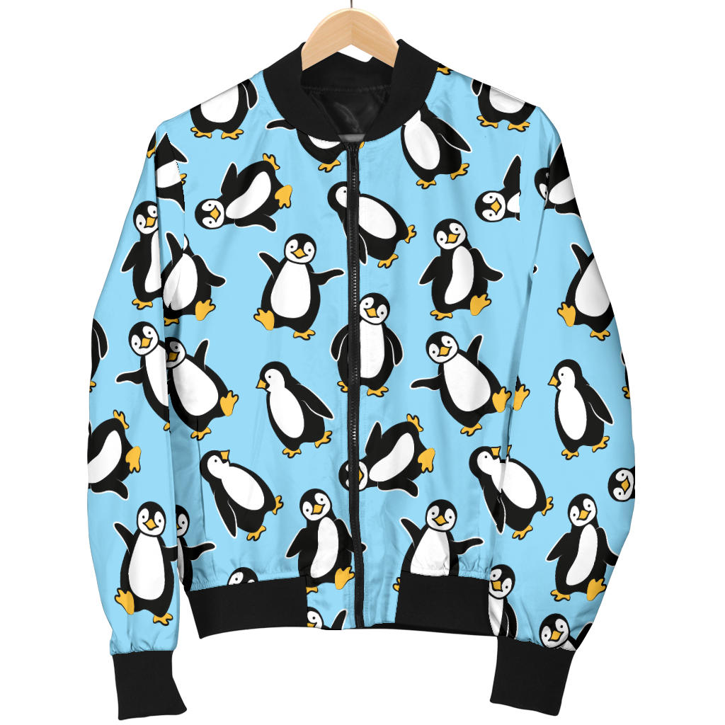 Penguin Happy Print Men Bomber Jacket