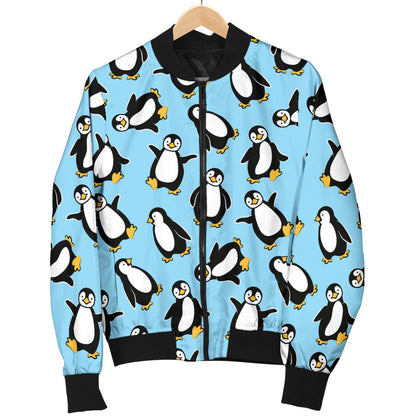 Penguin Happy Print Men Bomber Jacket
