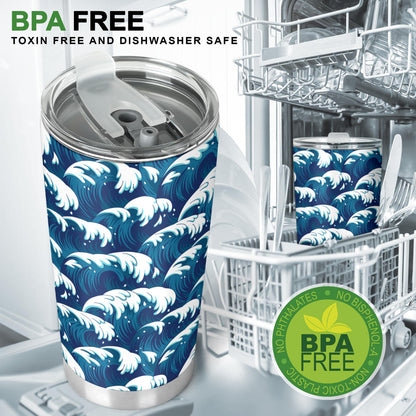 Ocean Wave Pattern Print Tumbler