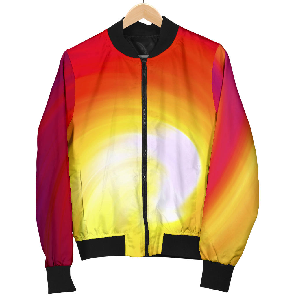 Vortex Twist Swirl Flame Themed Men Bomber Jacket