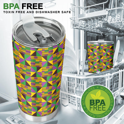 Kente Triangle Design African Print Tumbler