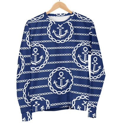 Anchor Stripe Pattern Women Long Sleeve Sweatshirt