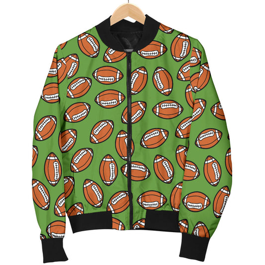 American Football on Green Design Men Bomber Jacket
