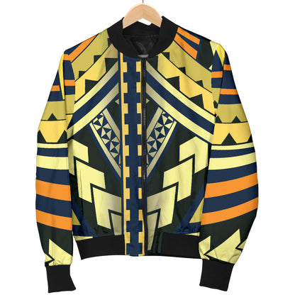 Polynesian Tattoo Print Men Bomber Jacket