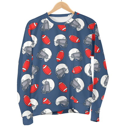 American Football Helmet Design Pattern Men Long Sleeve Sweatshirt