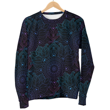 Boho Floral Mandala Men Long Sleeve Sweatshirt
