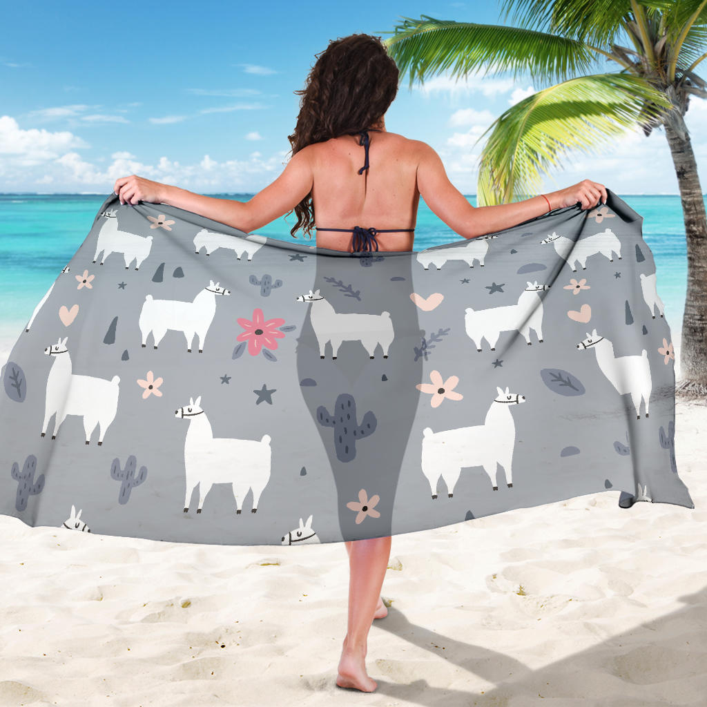 Llama Pattern Print Design 010 Sarong Pareo Wrap