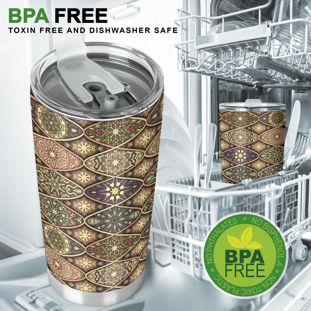 Mandala Motif Themed Design Print Tumbler