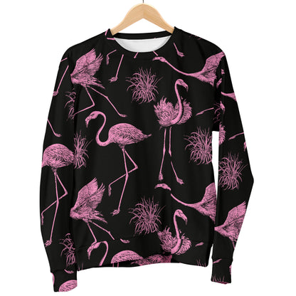 Flamingo Pink Print Pattern Men Long Sleeve Sweatshirt