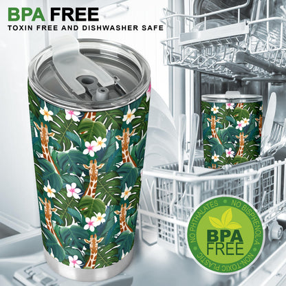 Giraffe Jungle Design Print Tumbler