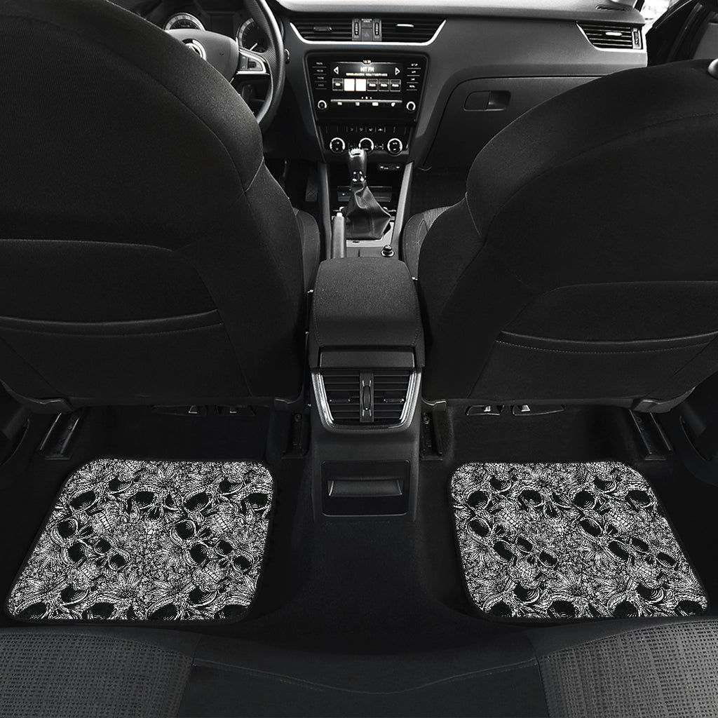 Skull Tattoo Design Print Car Floor Mats Front Back