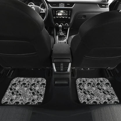 Skull Tattoo Design Print Car Floor Mats Front Back