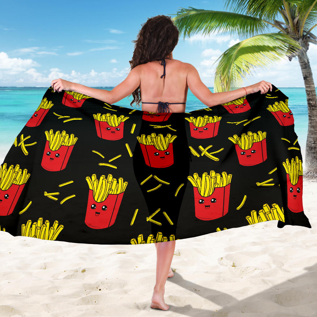French Fried Pattern Print Design 03 Sarong Pareo Wrap