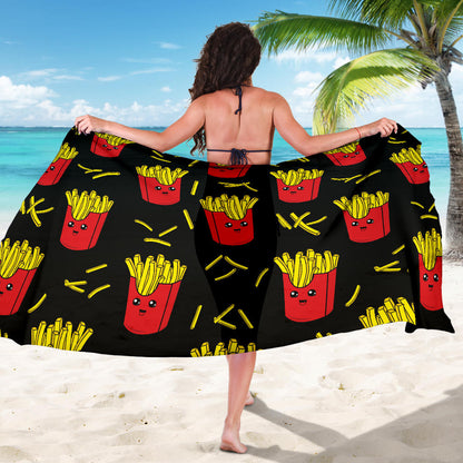 French Fried Pattern Print Design 03 Sarong Pareo Wrap