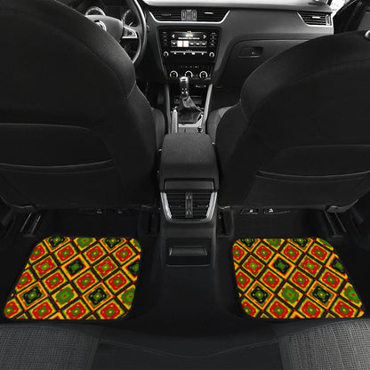 Rasta Reggae Color Pattern Car Floor Mats Front Back
