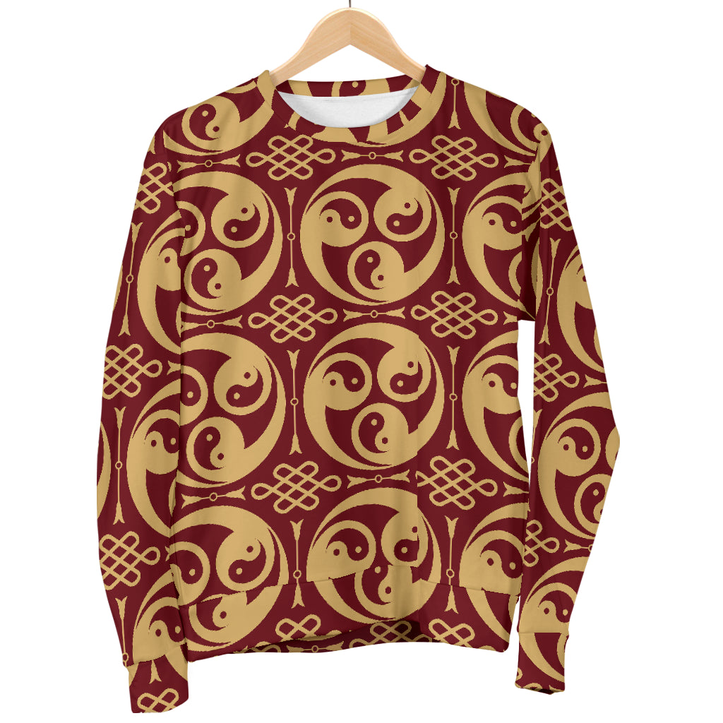 Yin Yang Style Pattern Design Print Men Long Sleeve Sweatshirt