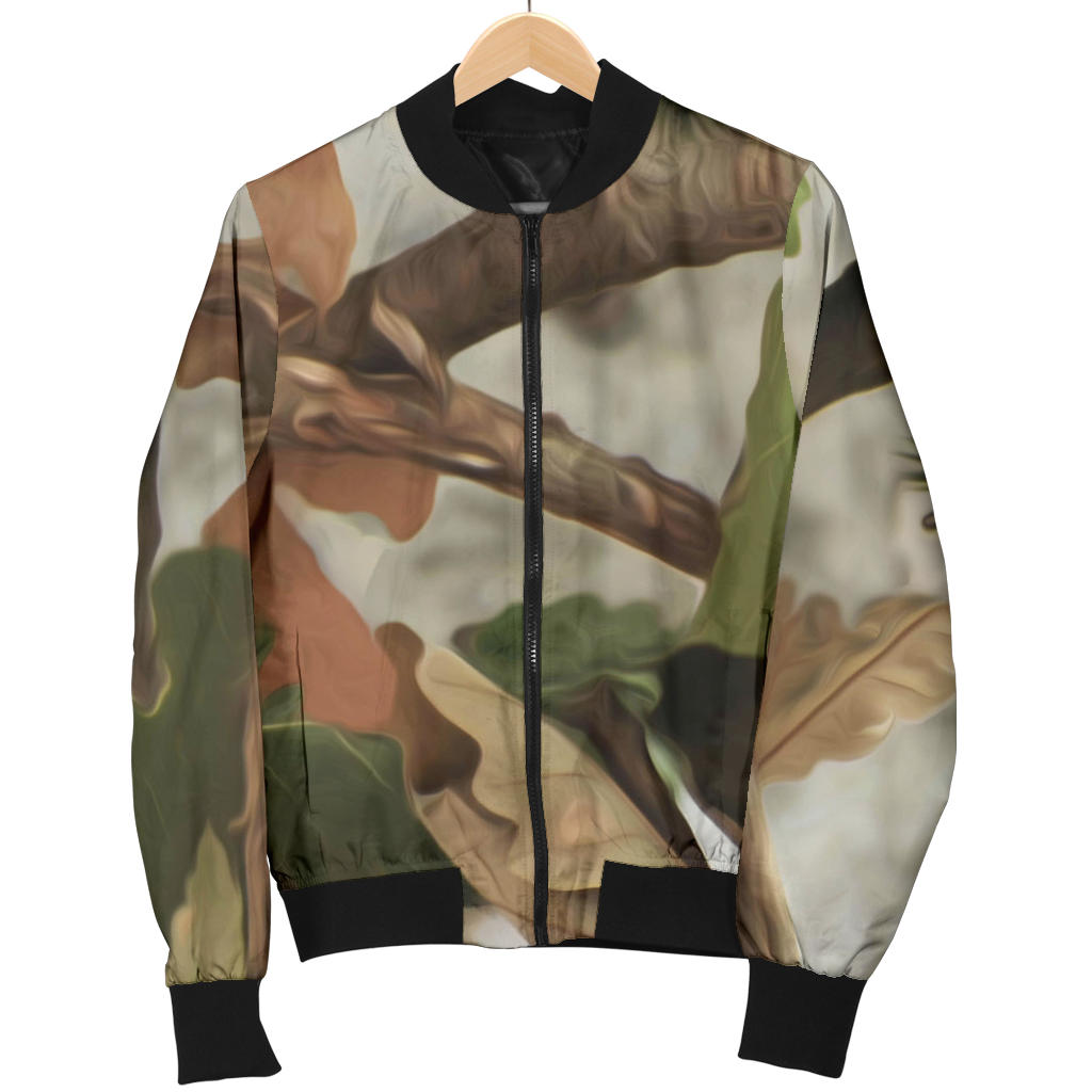 Camo Realistic Tree Forest Print Men Bomber Jacket