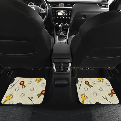 Equestrian Horseshoe Equipment Car Floor Mats Front Back