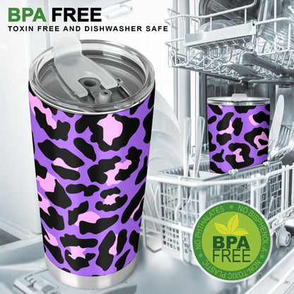 Cheetah Purple Neon Print Pattern Tumbler